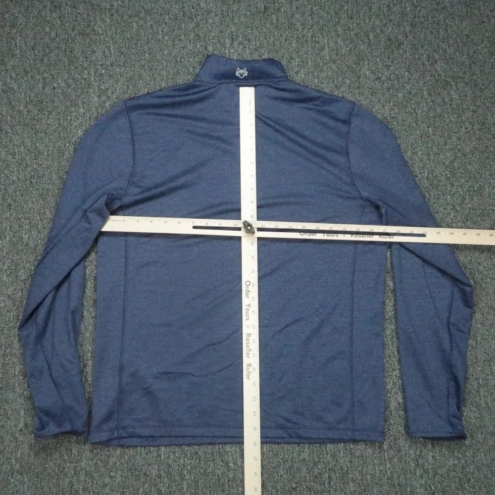 Greyson Pullover Mens Medium Blue Tate Herringbone Performance Quarter Zip - Picture 5 of 8